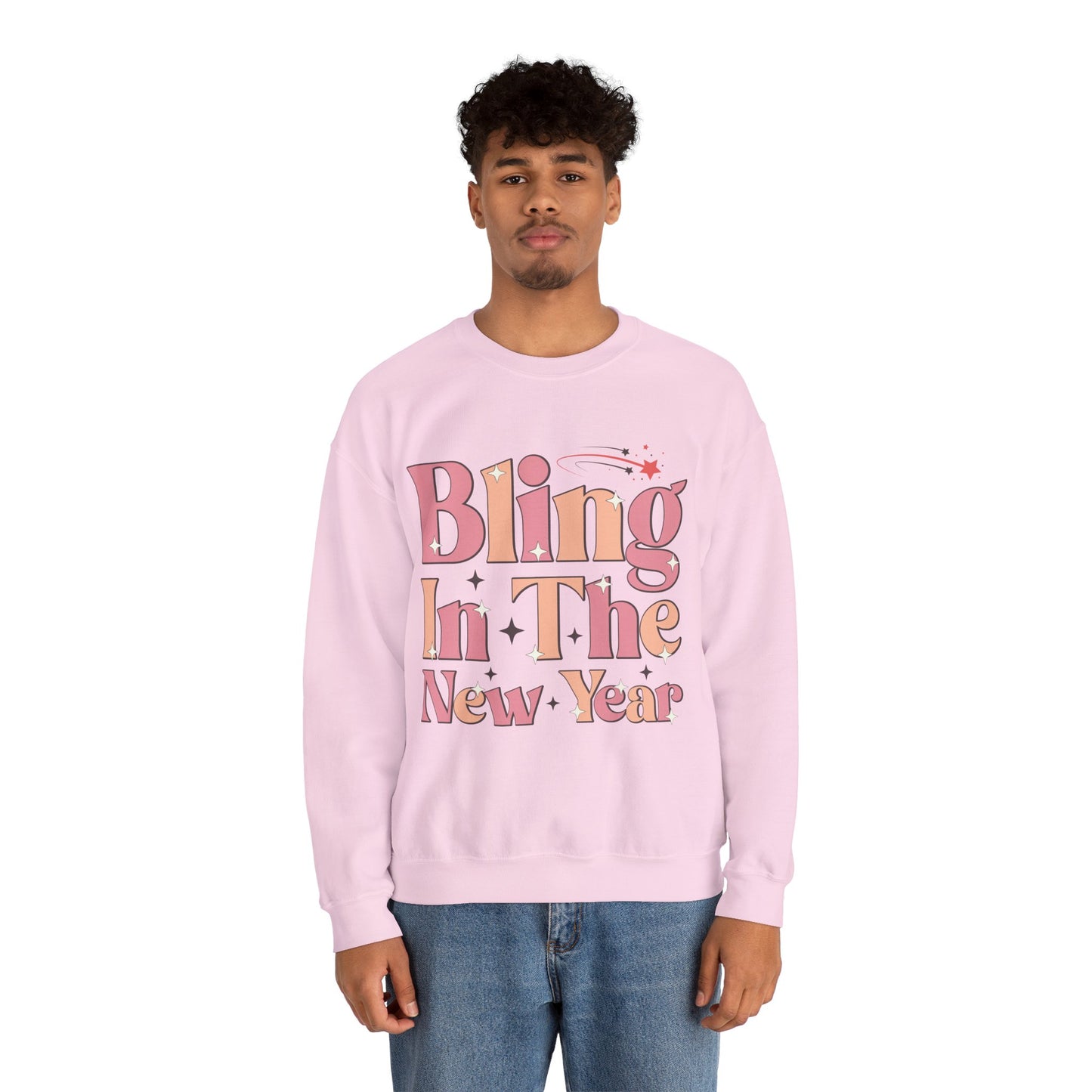 Happy New Year Sweatshirt, Retro New Year Shirt, 2025 Sweatshirt, New Year's Eve Shirt, Holiday Apparel, Trendy New Year 2025 Crewneck, Bling in the New Year