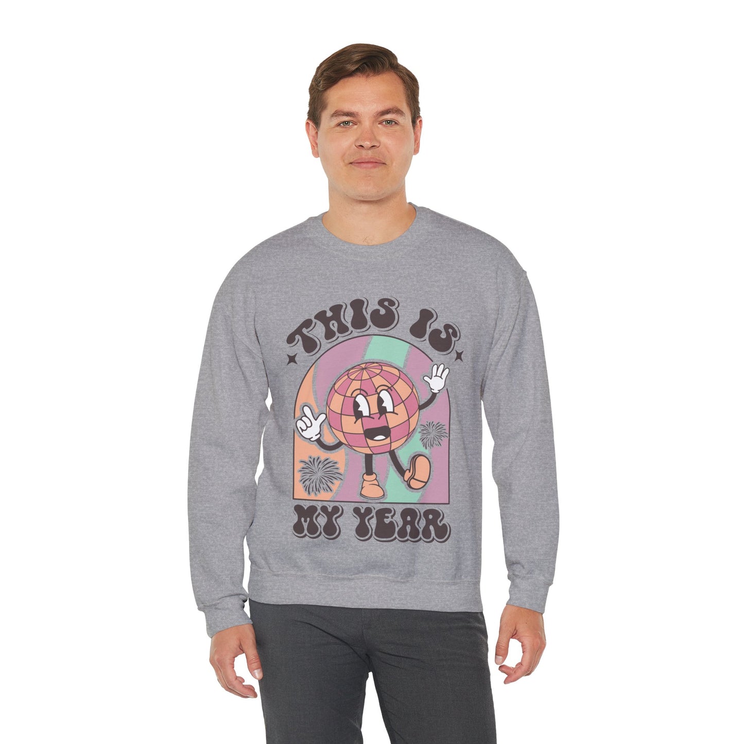 Happy New Year Sweatshirt, Retro New Year Shirt, 2025 Sweatshirt, New Year's Eve Shirt, Holiday Apparel, Trendy New Year 2025 Crewneck, This is My Year