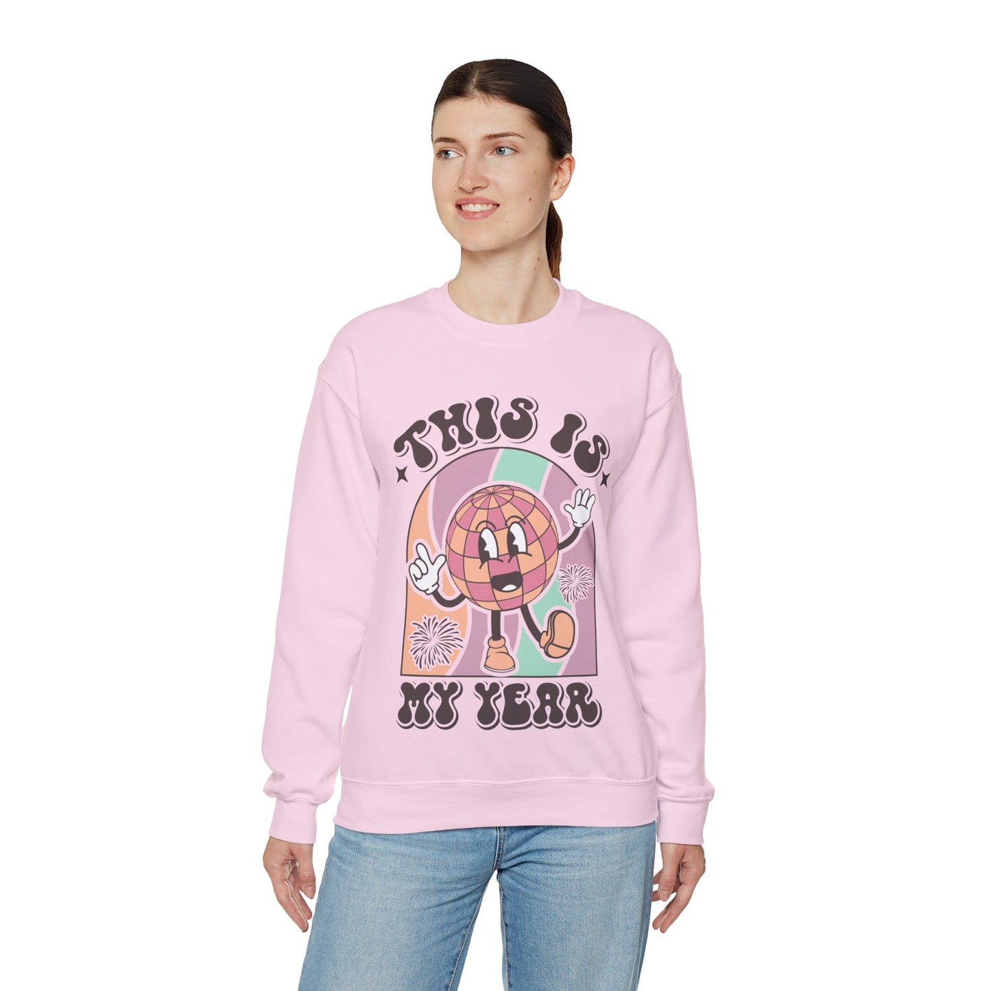Happy New Year Sweatshirt, Retro New Year Shirt, 2025 Sweatshirt, New Year's Eve Shirt, Holiday Apparel, Trendy New Year 2025 Crewneck, This is My Year