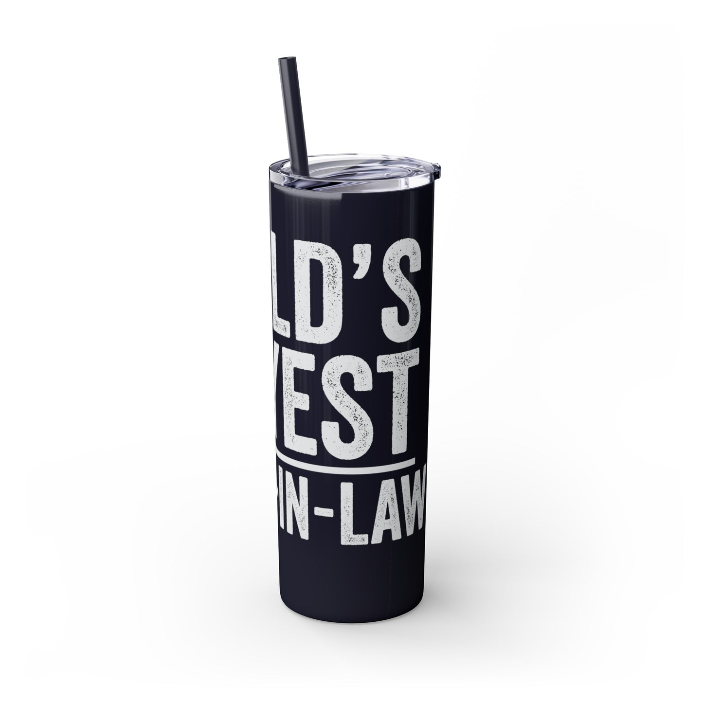 World's Okayest Father-In-Law Skinny Tumbler with Straw, 20oz