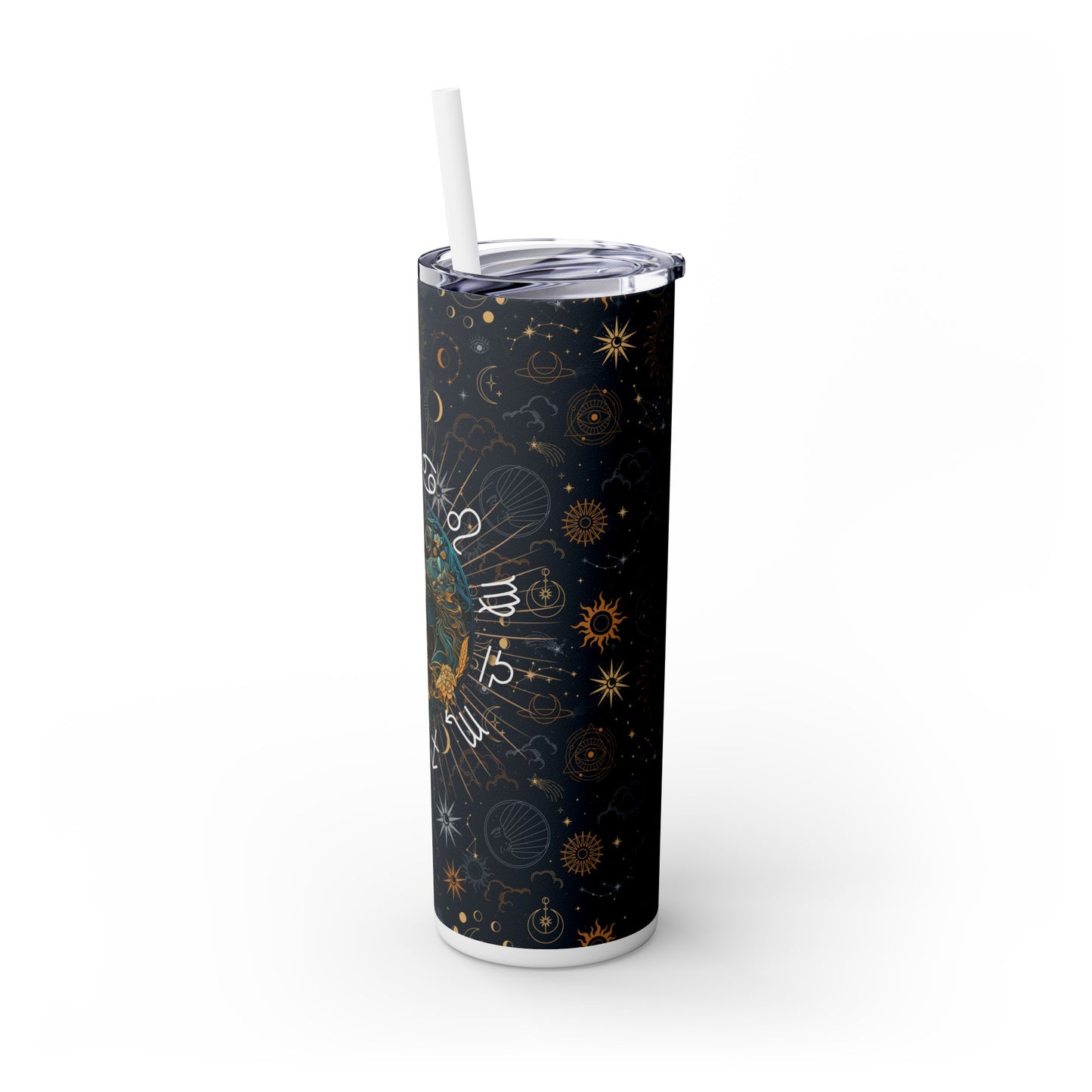Gemini Zodiac Skinny Tumbler with Straw Astrology Insulated Mug Bridesmaids Gift Bachelorette Party Favor Birthday Gift