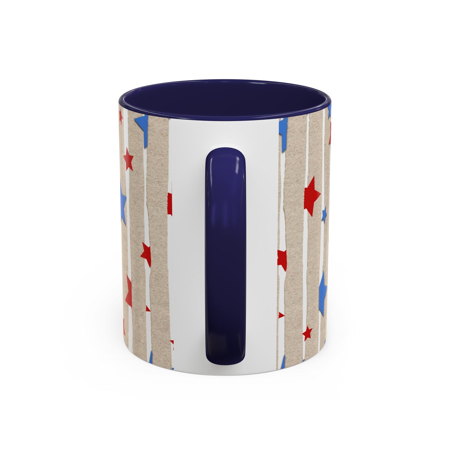American Flag Stars & Stripes Themed Accent Coffee Mug, 11oz