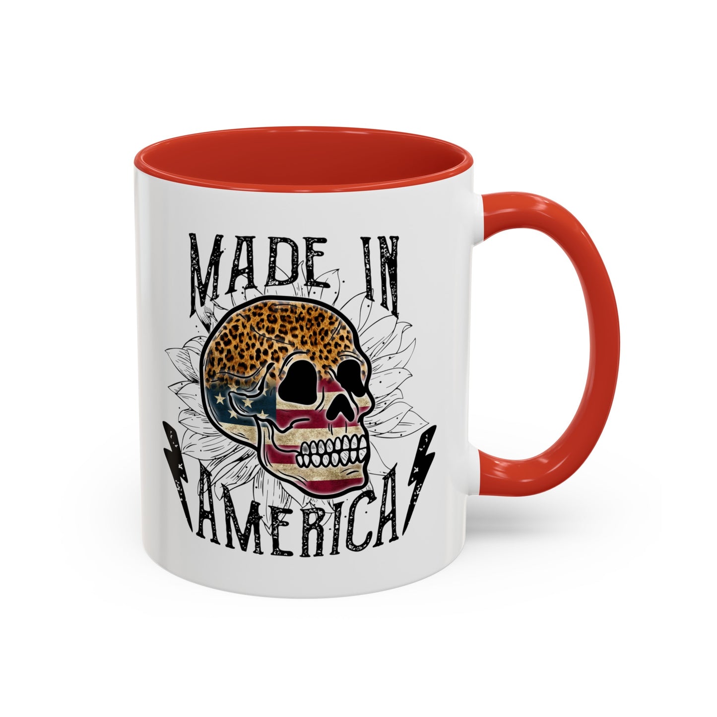 Made In America Skull Accent Coffee Mug, 11oz