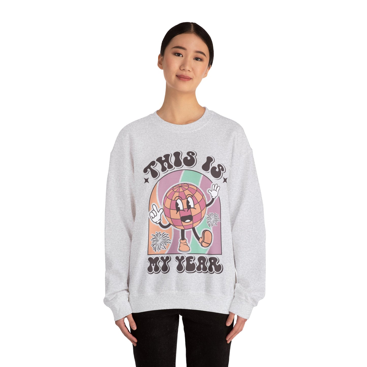 Happy New Year Sweatshirt, Retro New Year Shirt, 2025 Sweatshirt, New Year's Eve Shirt, Holiday Apparel, Trendy New Year 2025 Crewneck, This is My Year