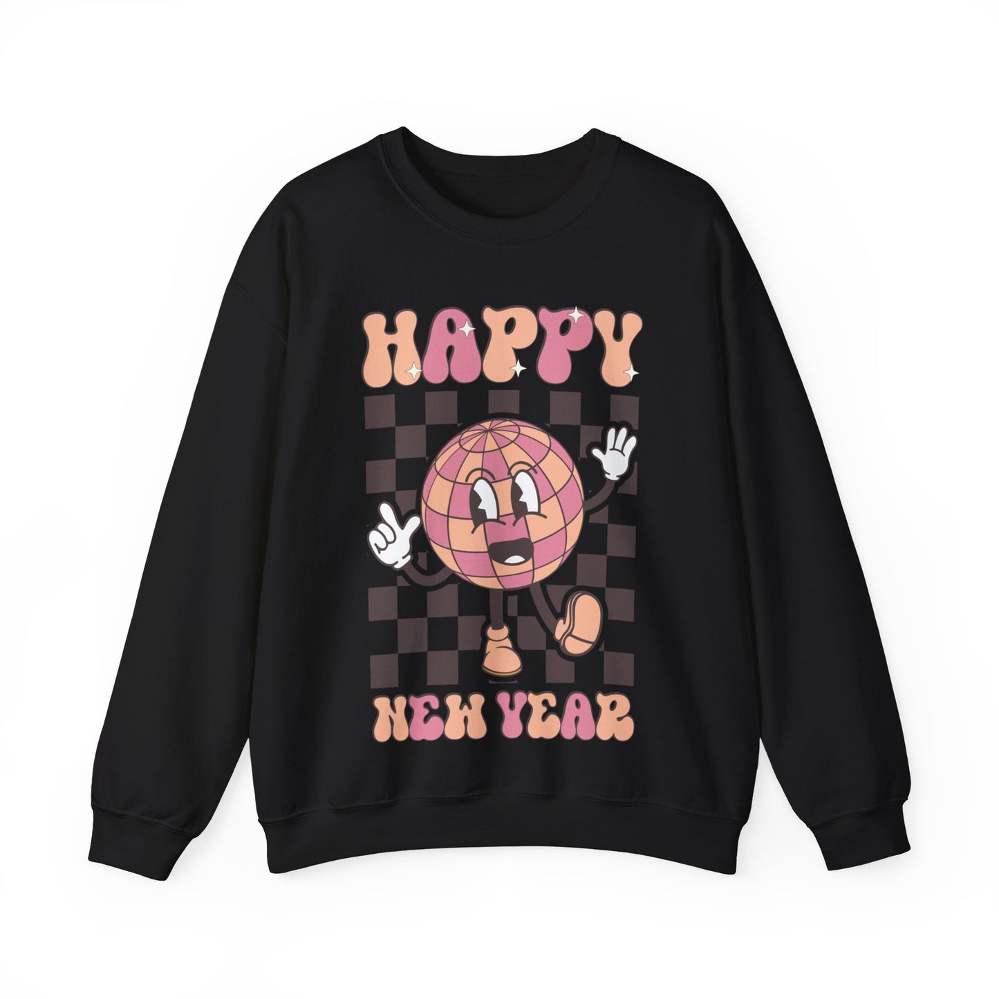 Happy New Year Sweatshirt, Retro New Year Shirt, 2025 Sweatshirt, New Year's Eve Shirt, Holiday Apparel, Trendy New Year 2025 Crewneck