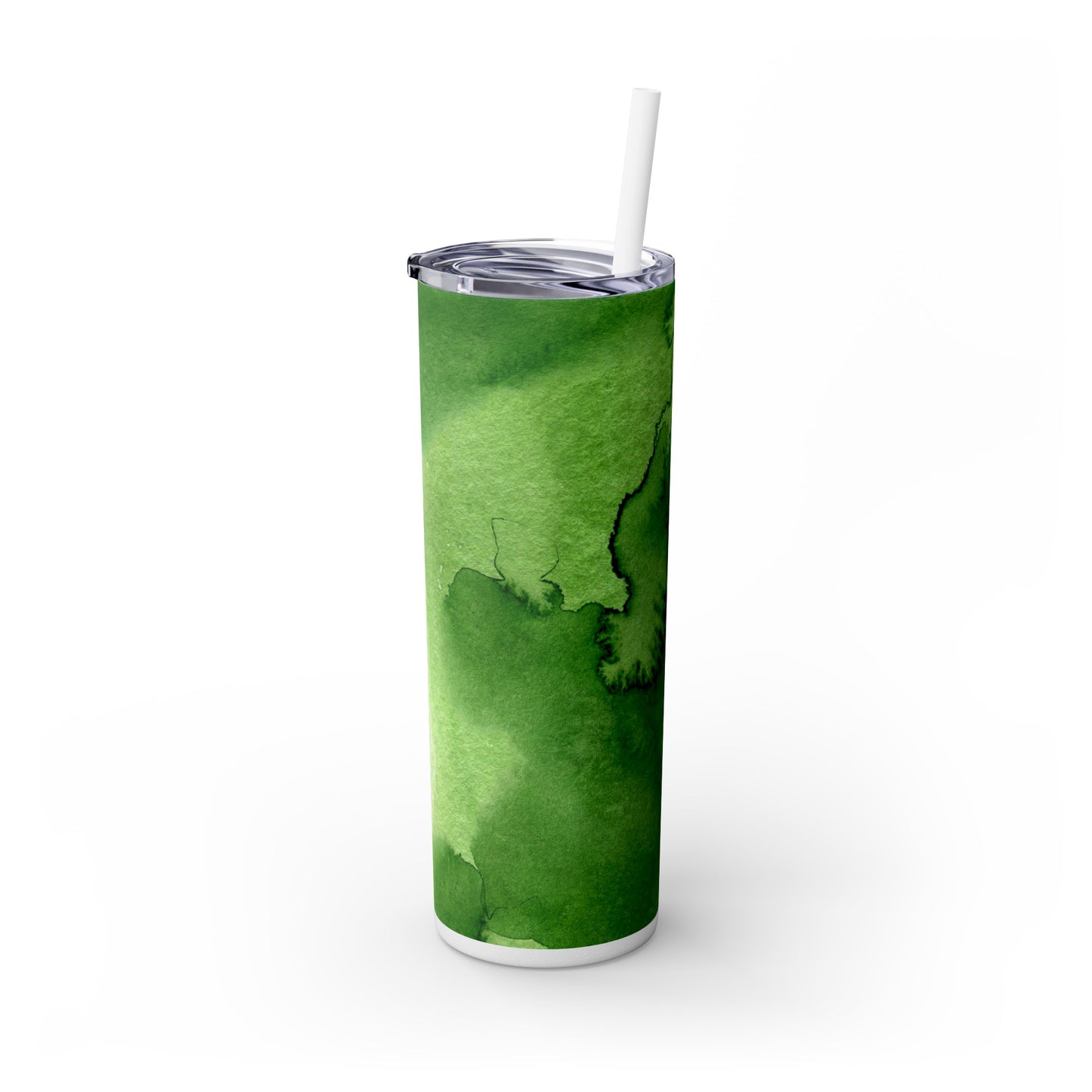 St Patricks Day Green Skinny Tumbler with Straw, 20oz