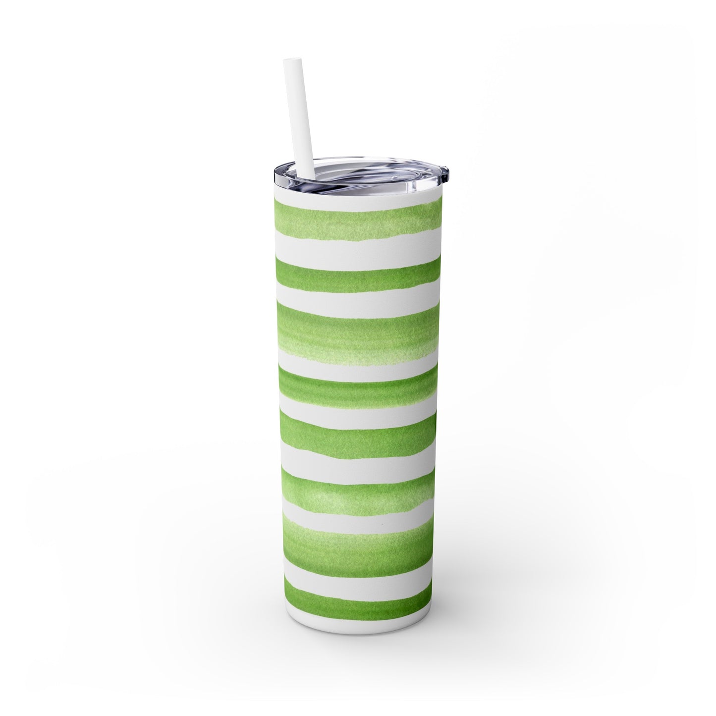 St Patricks Day Stripes Skinny Tumbler with Straw, 20oz