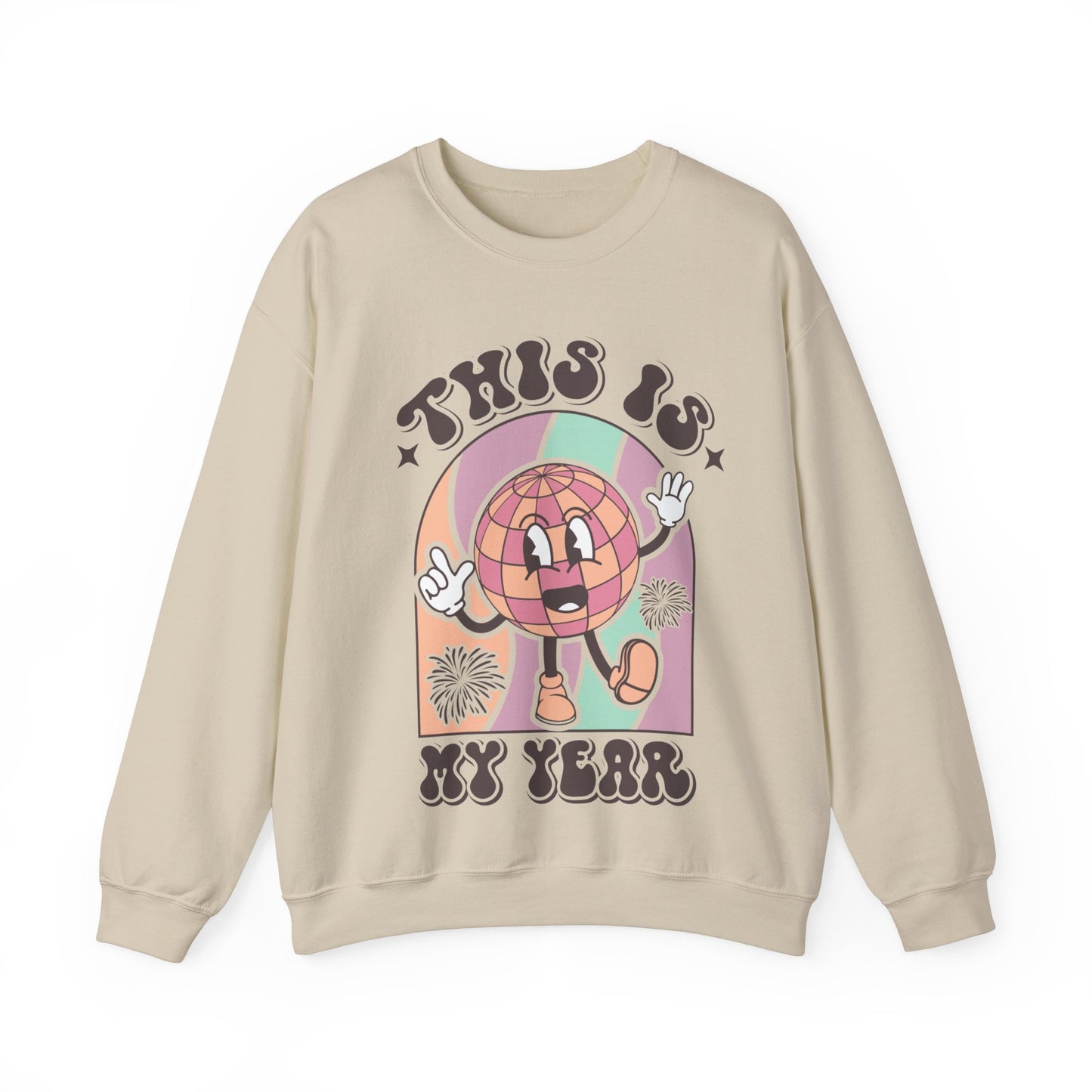 Happy New Year Sweatshirt, Retro New Year Shirt, 2025 Sweatshirt, New Year's Eve Shirt, Holiday Apparel, Trendy New Year 2025 Crewneck, This is My Year