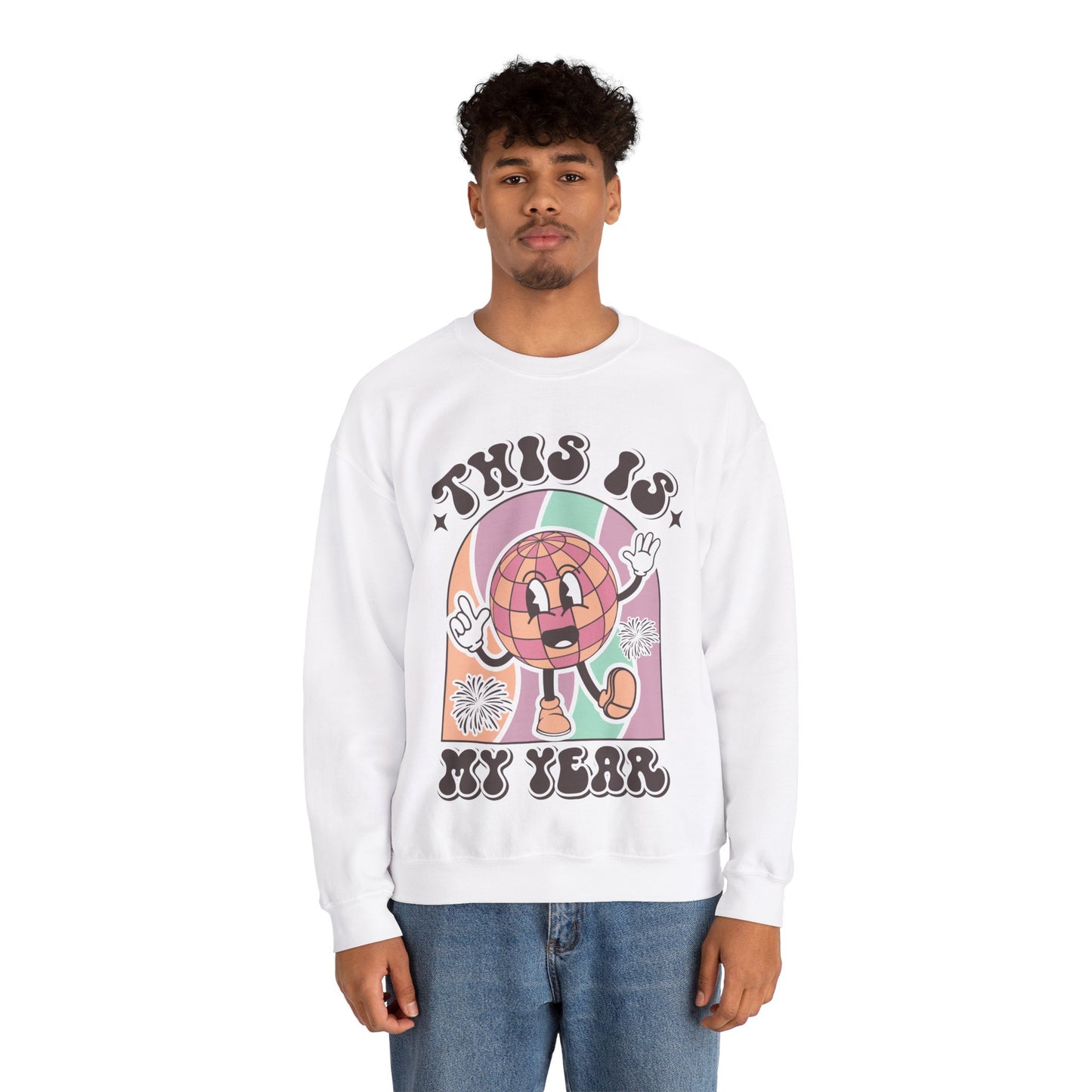 Happy New Year Sweatshirt, Retro New Year Shirt, 2025 Sweatshirt, New Year's Eve Shirt, Holiday Apparel, Trendy New Year 2025 Crewneck, This is My Year