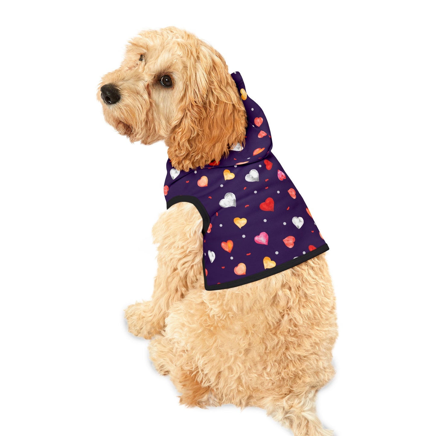 Love Hearts Dog Hoodie