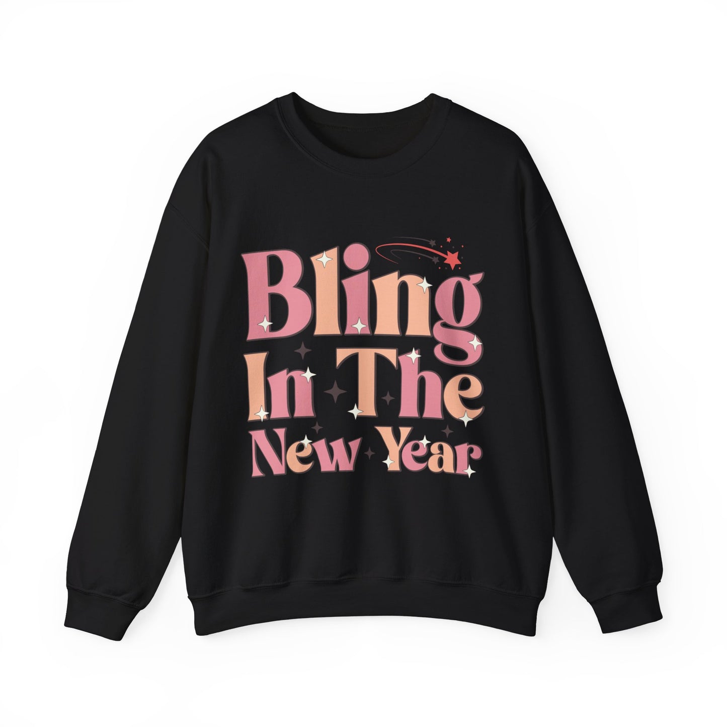 Happy New Year Sweatshirt, Retro New Year Shirt, 2025 Sweatshirt, New Year's Eve Shirt, Holiday Apparel, Trendy New Year 2025 Crewneck, Bling in the New Year