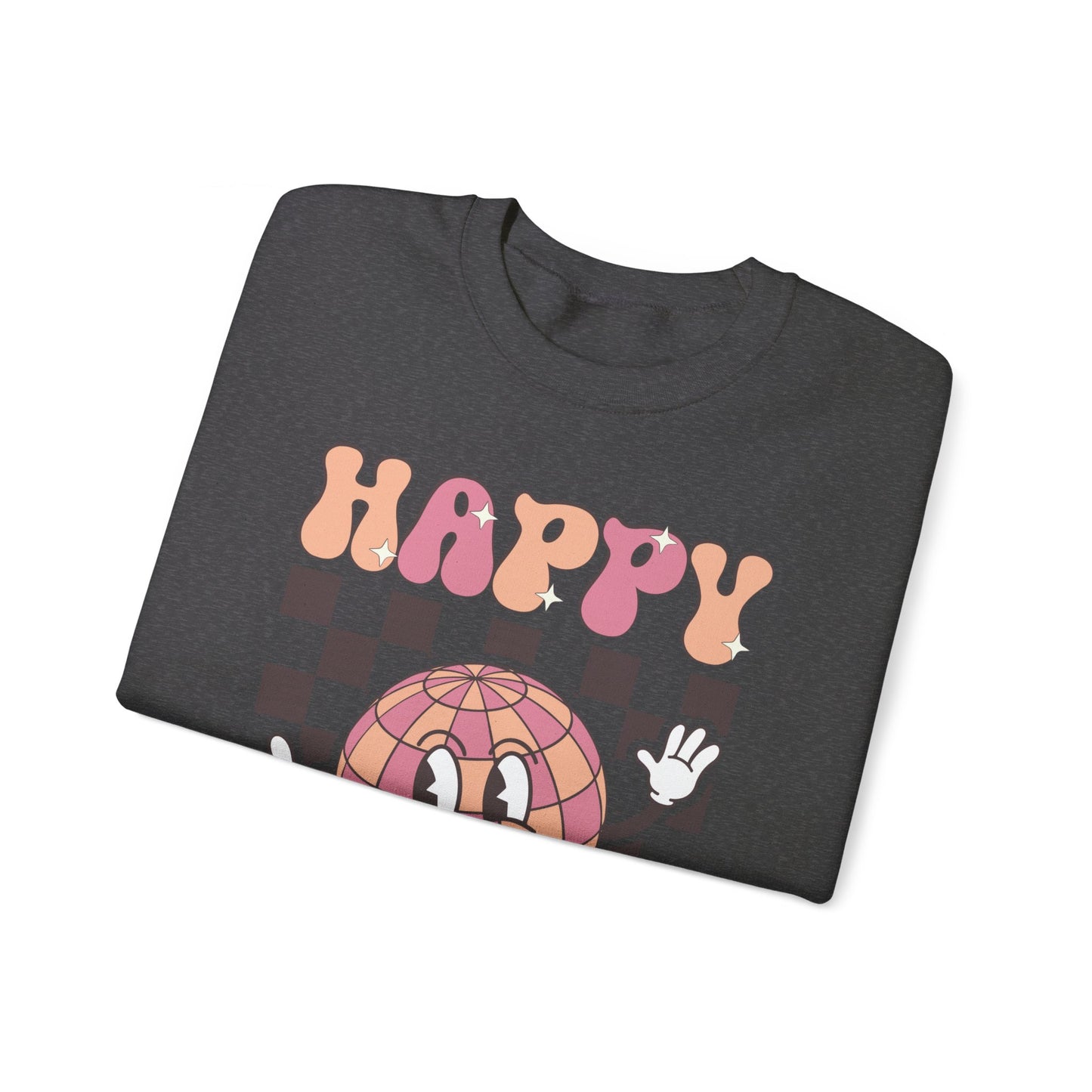Happy New Year Sweatshirt, Retro New Year Shirt, 2025 Sweatshirt, New Year's Eve Shirt, Holiday Apparel, Trendy New Year 2025 Crewneck