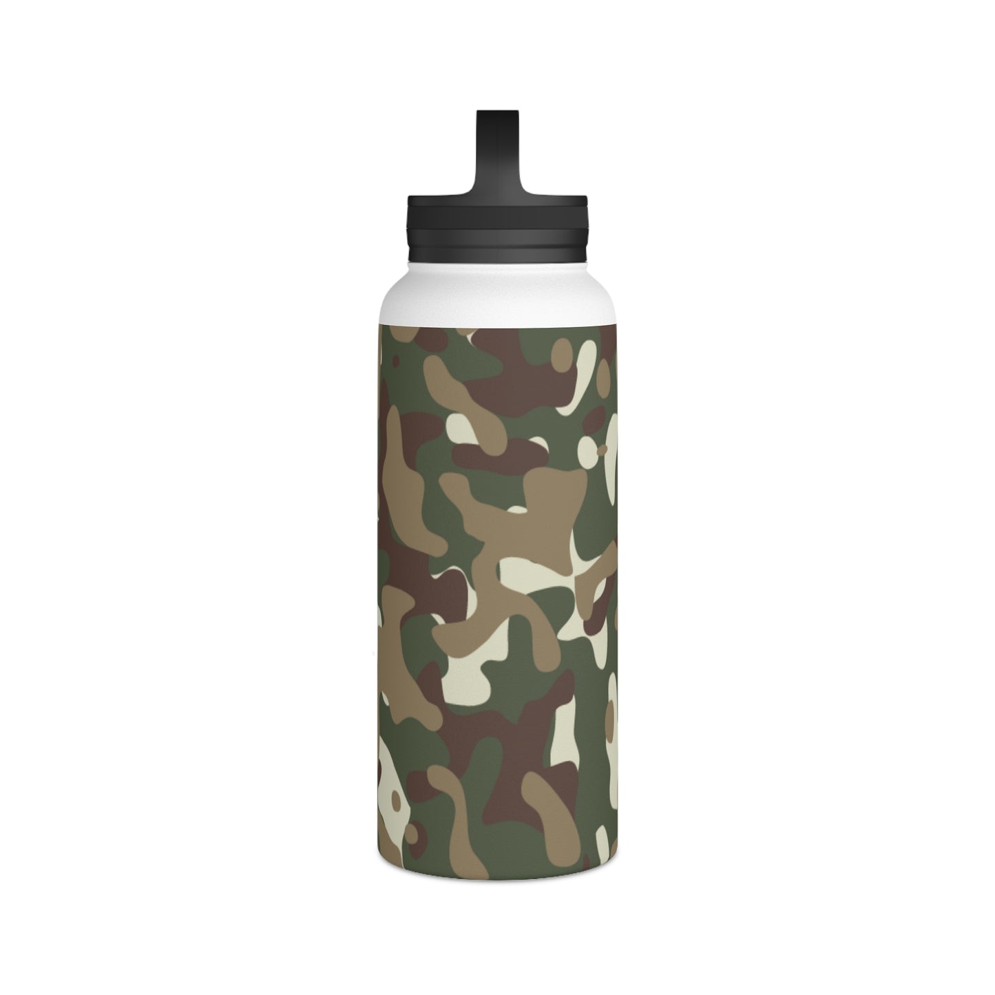 Camoflauge Stainless Steel Water Bottle, Handle Lid