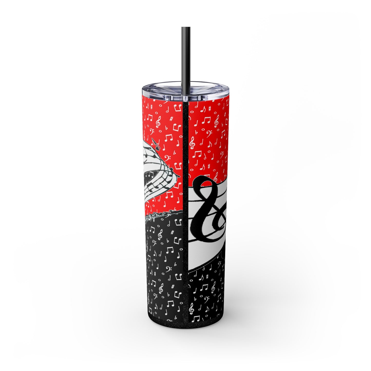 Musical Notes Skinny Tumbler with Straw, 20oz