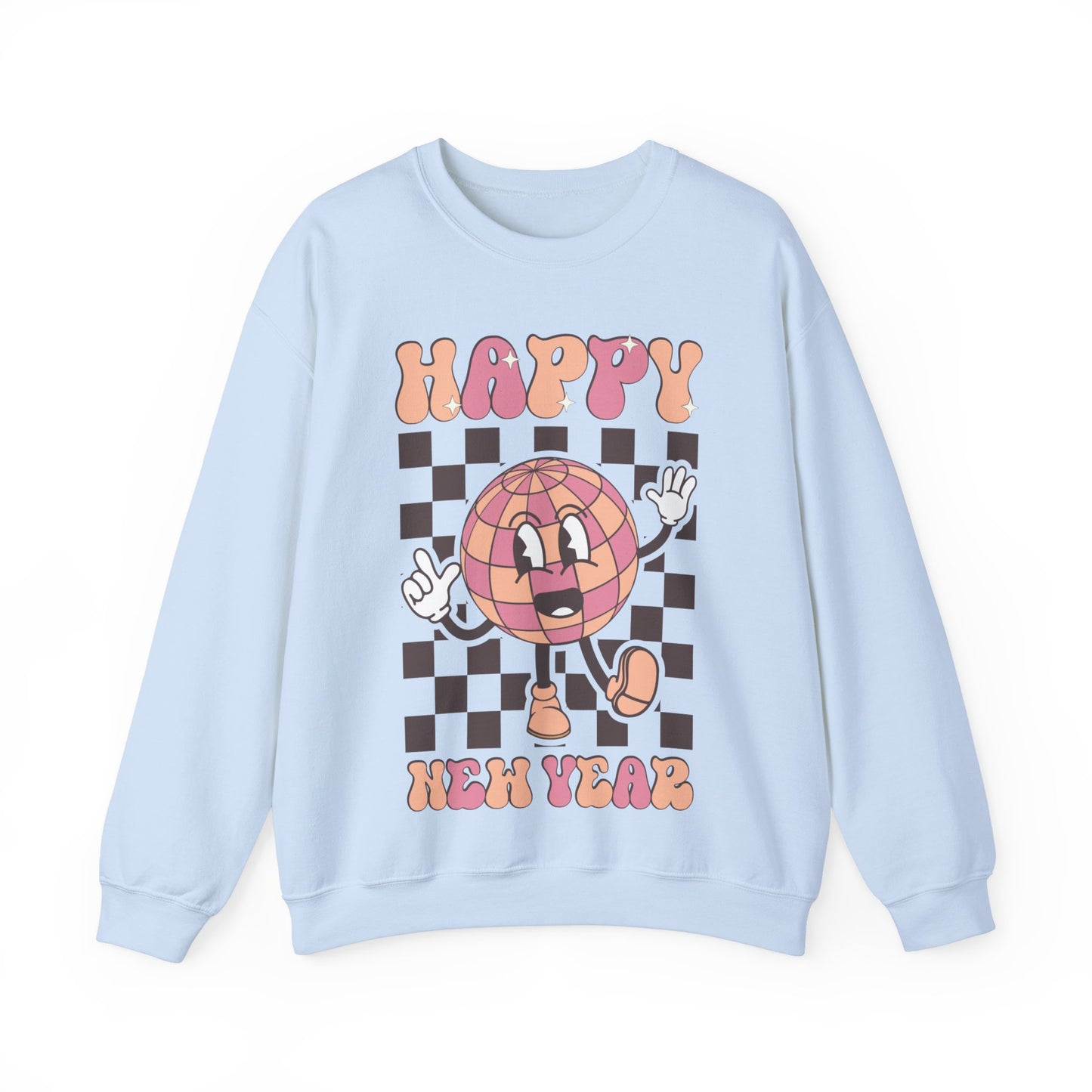 Happy New Year Sweatshirt, Retro New Year Shirt, 2025 Sweatshirt, New Year's Eve Shirt, Holiday Apparel, Trendy New Year 2025 Crewneck