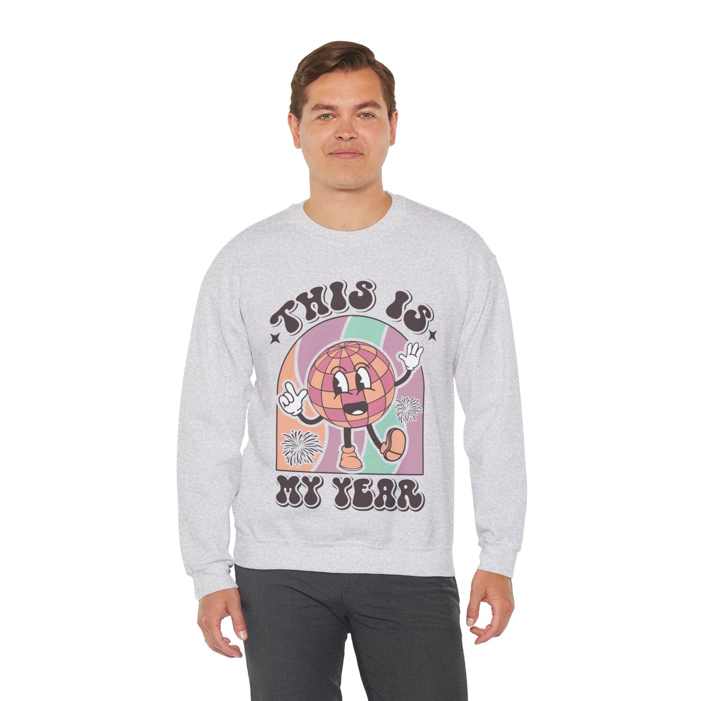 Happy New Year Sweatshirt, Retro New Year Shirt, 2025 Sweatshirt, New Year's Eve Shirt, Holiday Apparel, Trendy New Year 2025 Crewneck, This is My Year
