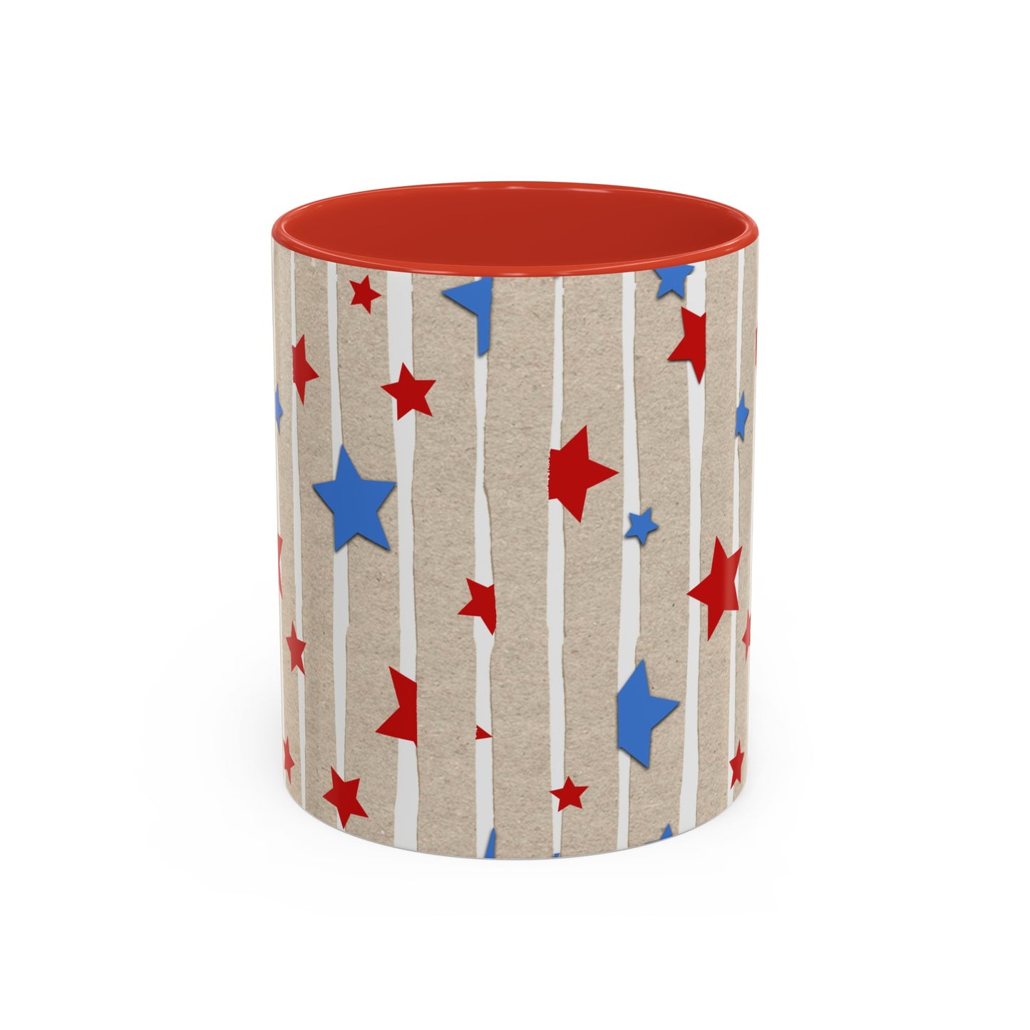 American Flag Stars & Stripes Themed Accent Coffee Mug, 11oz
