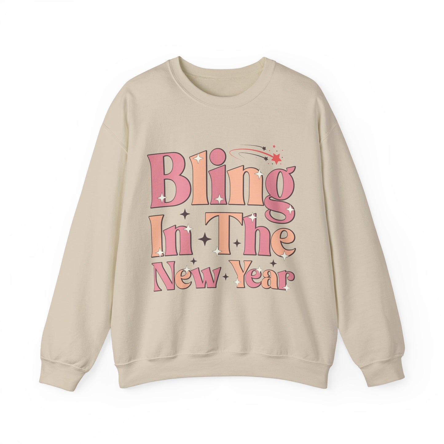 Happy New Year Sweatshirt, Retro New Year Shirt, 2025 Sweatshirt, New Year's Eve Shirt, Holiday Apparel, Trendy New Year 2025 Crewneck, Bling in the New Year