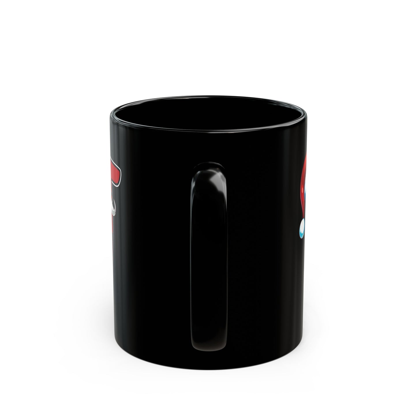 J Santa Initial 11oz Black Mug