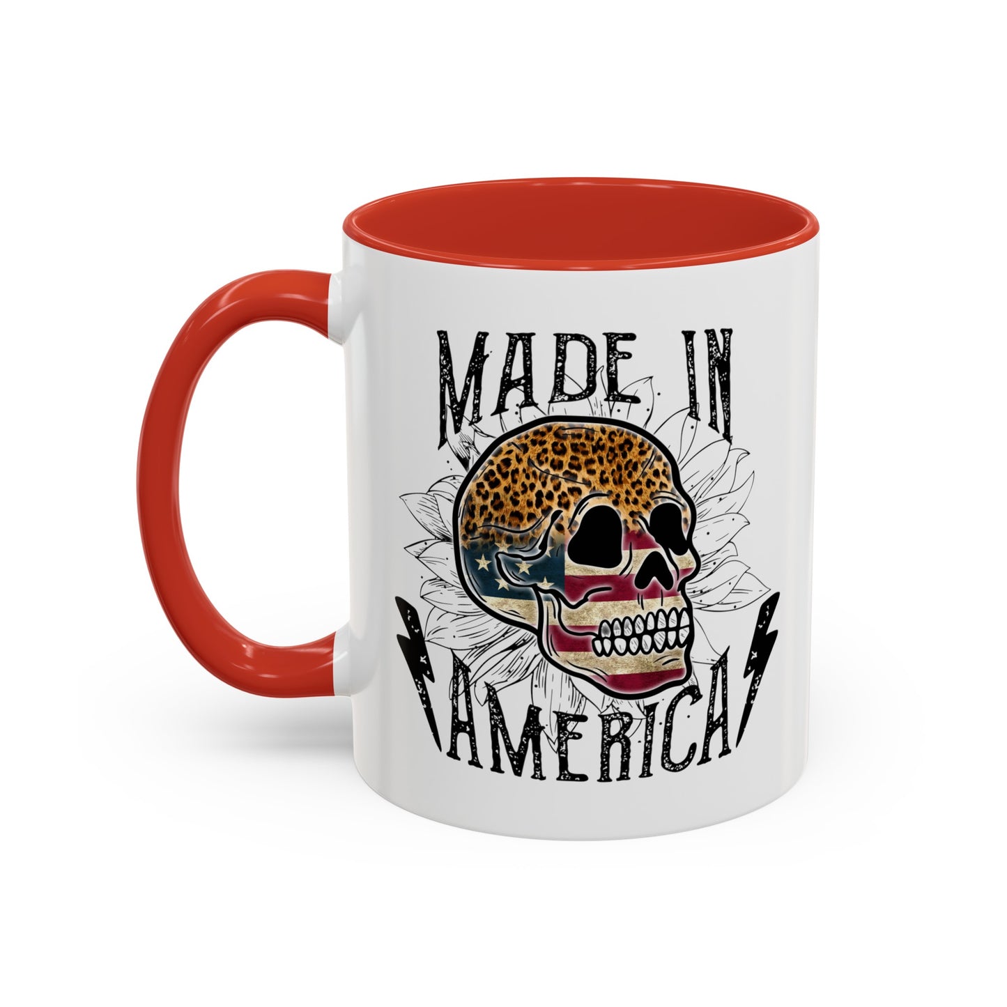 Made In America Skull Accent Coffee Mug, 11oz