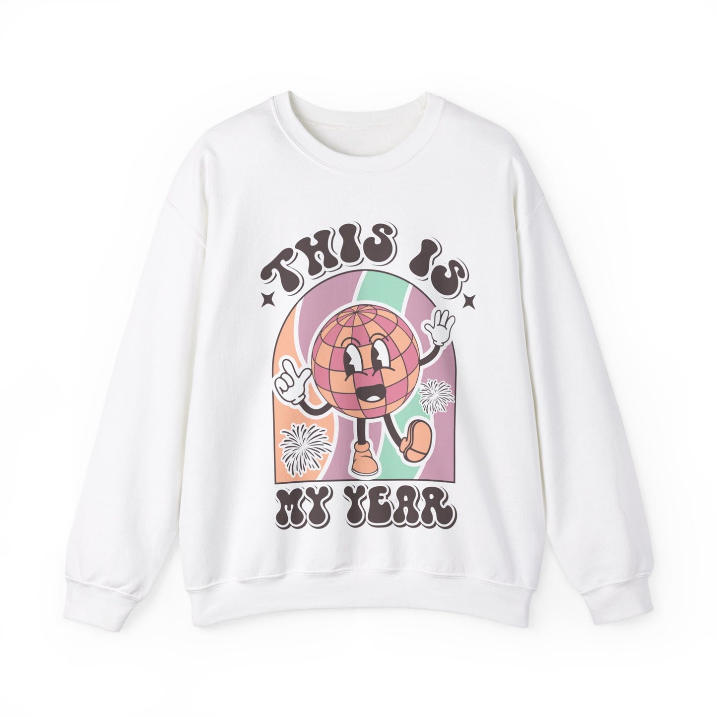 Happy New Year Sweatshirt, Retro New Year Shirt, 2025 Sweatshirt, New Year's Eve Shirt, Holiday Apparel, Trendy New Year 2025 Crewneck, This is My Year
