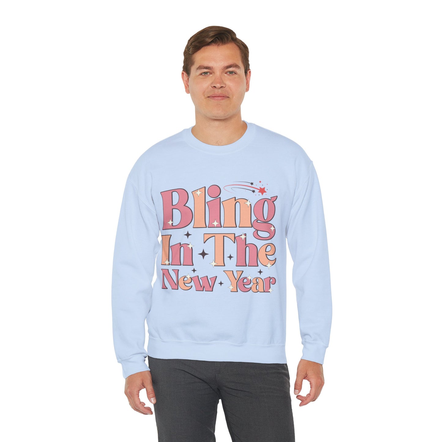 Happy New Year Sweatshirt, Retro New Year Shirt, 2025 Sweatshirt, New Year's Eve Shirt, Holiday Apparel, Trendy New Year 2025 Crewneck, Bling in the New Year