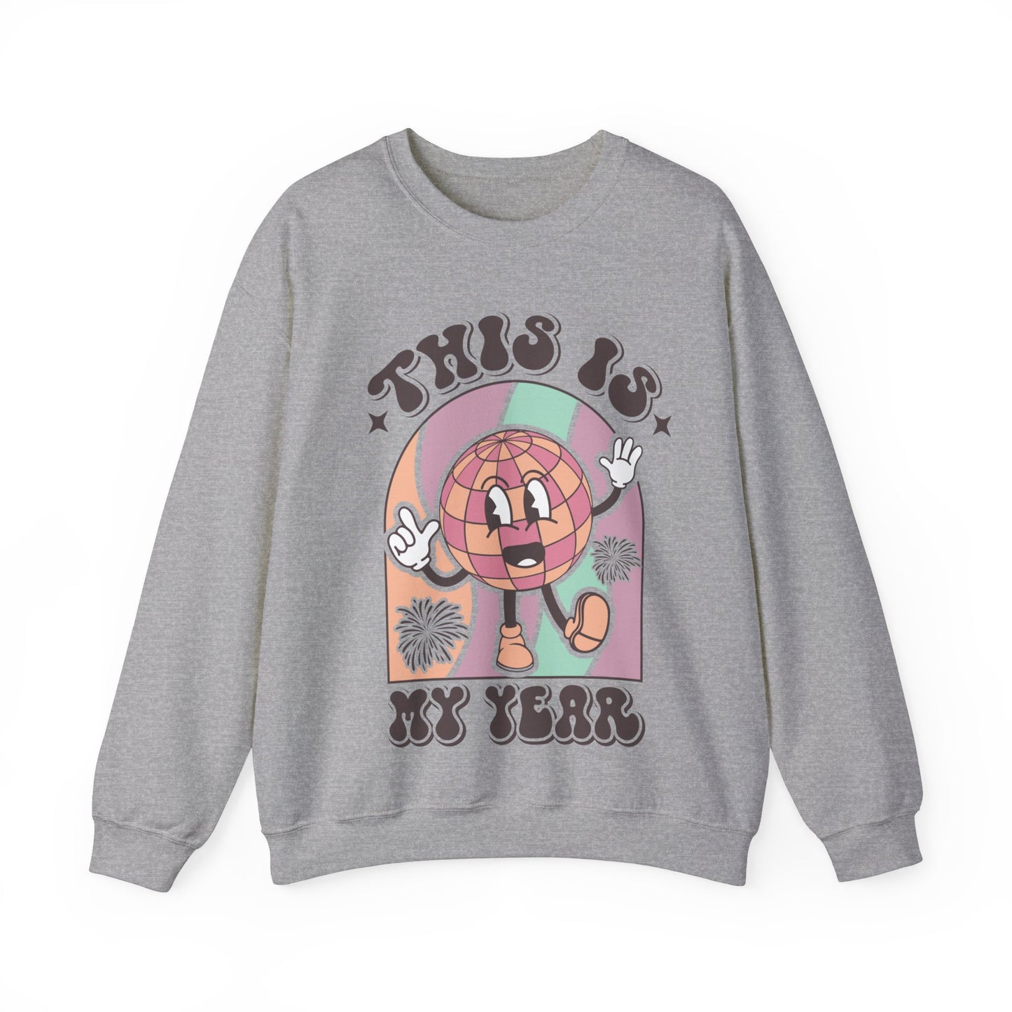 Happy New Year Sweatshirt, Retro New Year Shirt, 2025 Sweatshirt, New Year's Eve Shirt, Holiday Apparel, Trendy New Year 2025 Crewneck, This is My Year