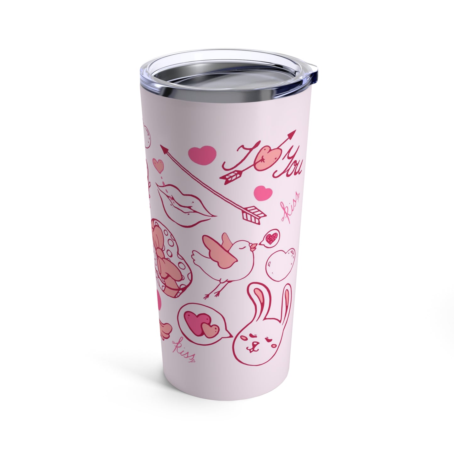 Hearts And Arrows, Valentines, Travel Tumbler 20oz