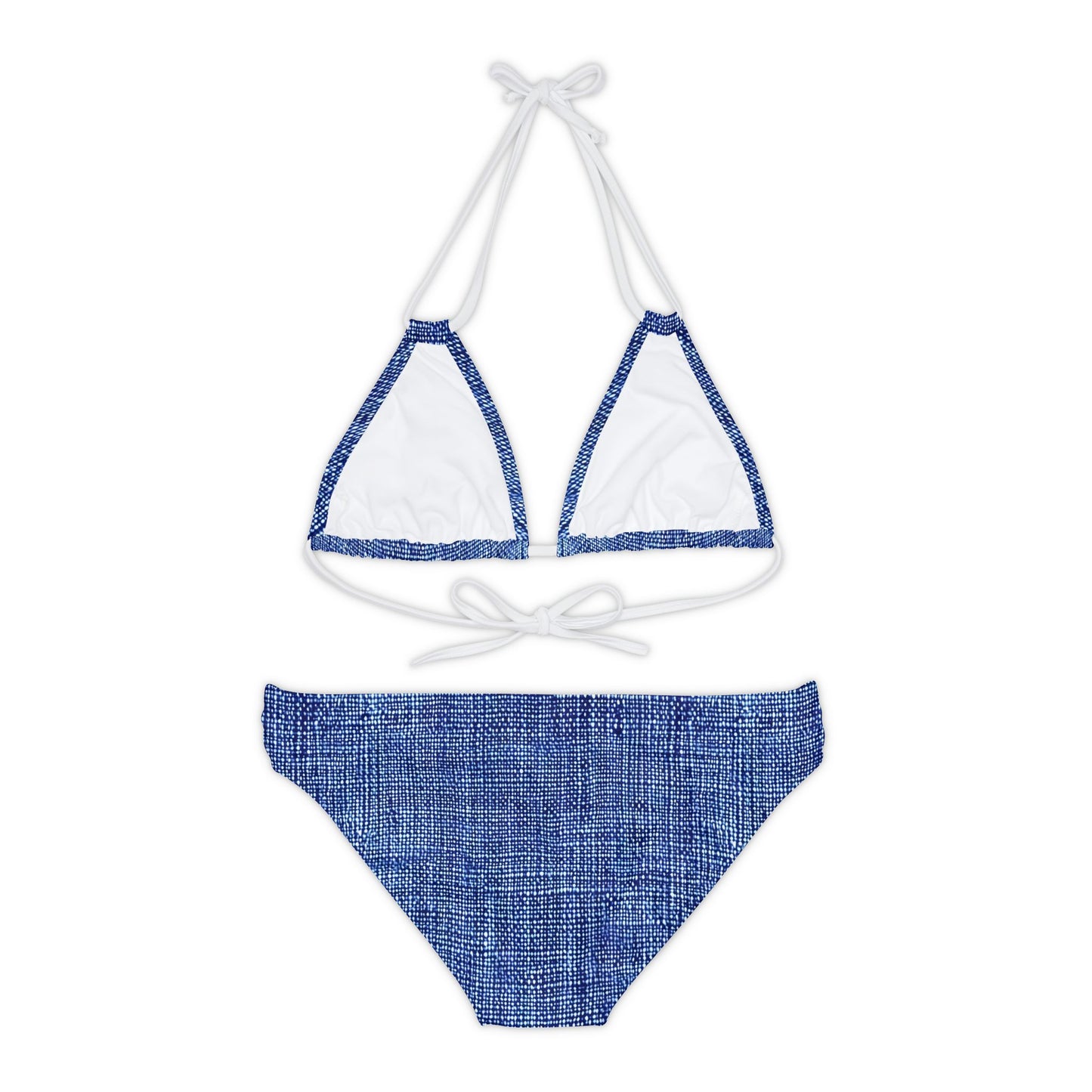 Denim Look Bikini, Denim Pattern Bikini, 2 Piece Denim Look Bikini, Strappy Bikini Set