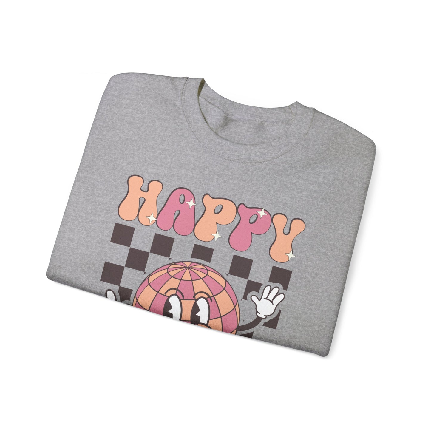 Happy New Year Sweatshirt, Retro New Year Shirt, 2025 Sweatshirt, New Year's Eve Shirt, Holiday Apparel, Trendy New Year 2025 Crewneck