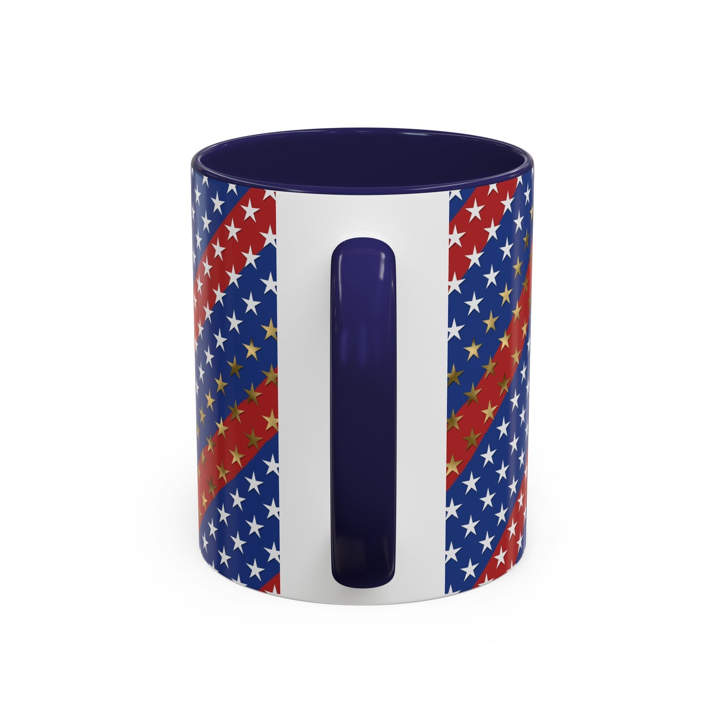 American Flag Themed Stars & Stripes Accent Coffee Mug, 11oz