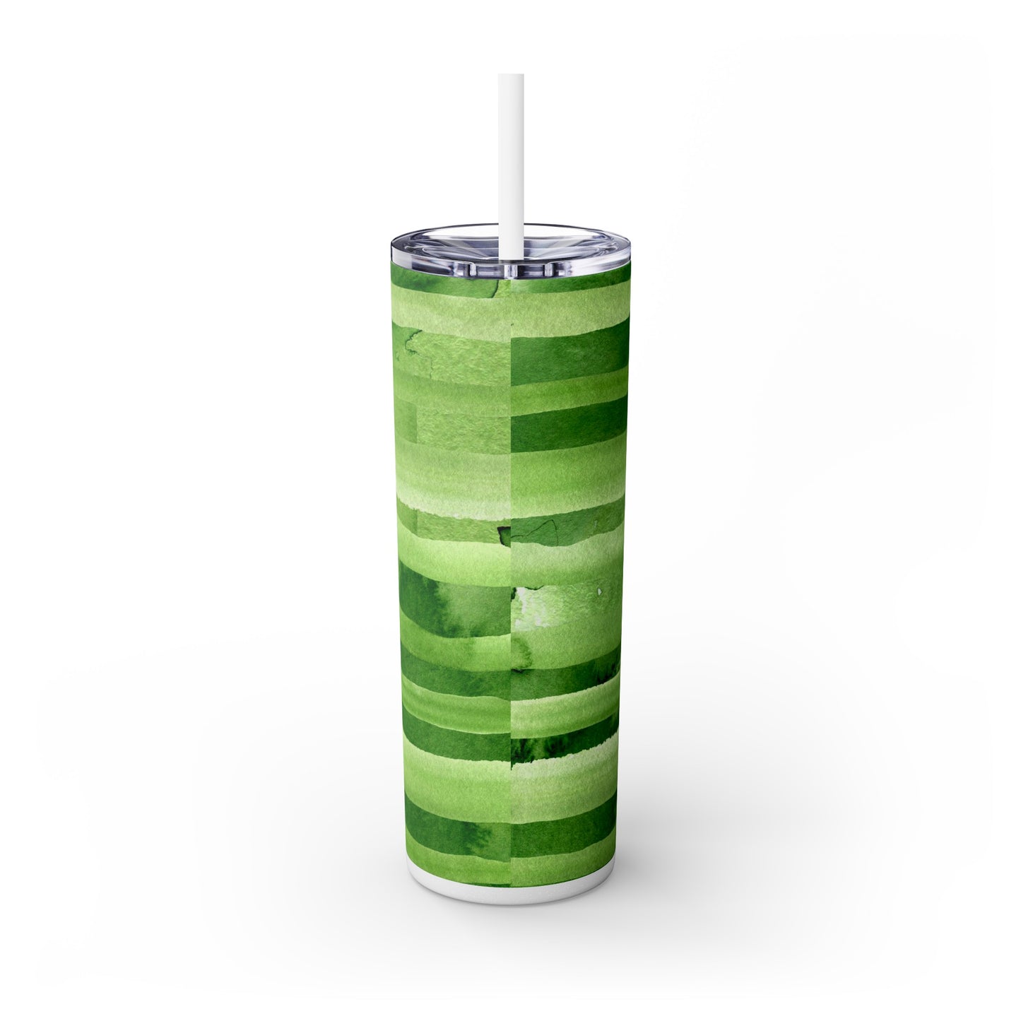 St Patricks Day Stripes Skinny Tumbler with Straw, 20oz