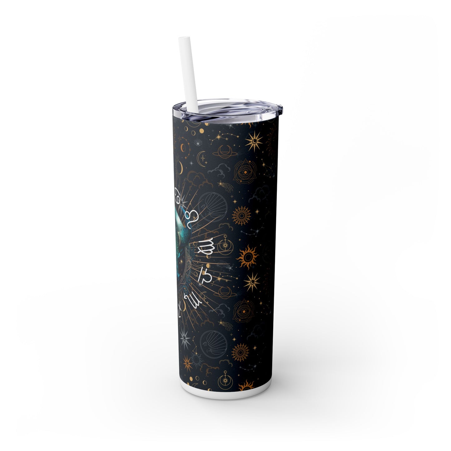Taurus Zodiac Skinny Tumbler with Straw Astrology Insulated Mug Bridesmaids Gift Bachelorette Party Favor Birthday Gift