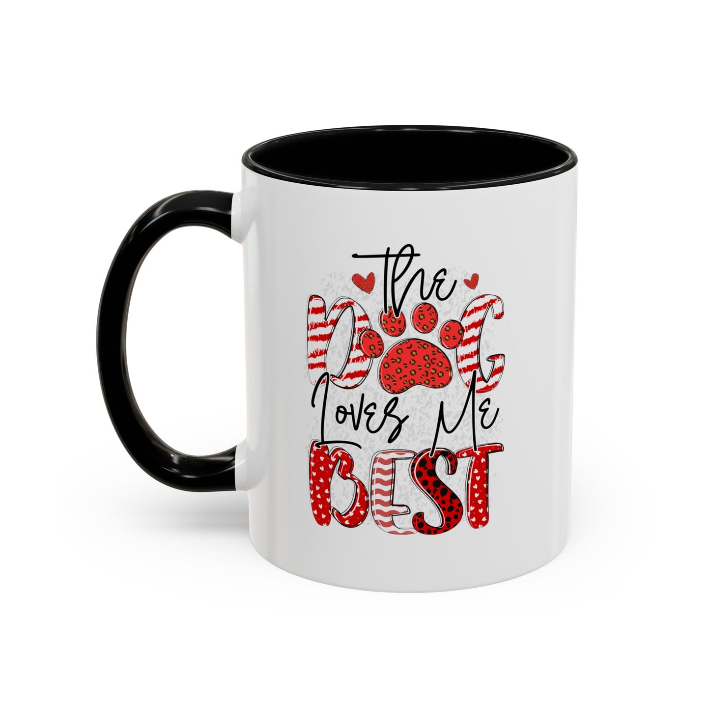 The Dog Love Me Best Valentines Day Accent Coffee Mug, 11oz