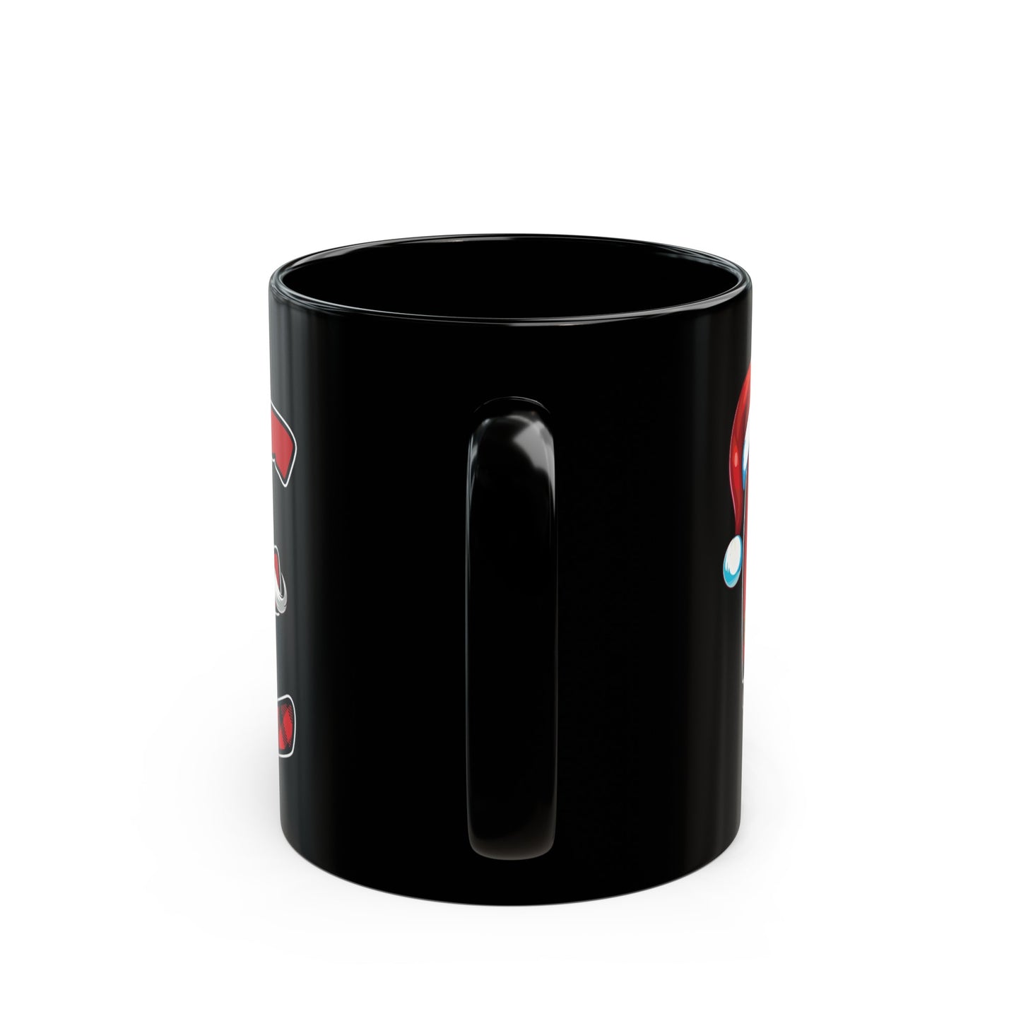 E Santa Initial 11oz Black Mug