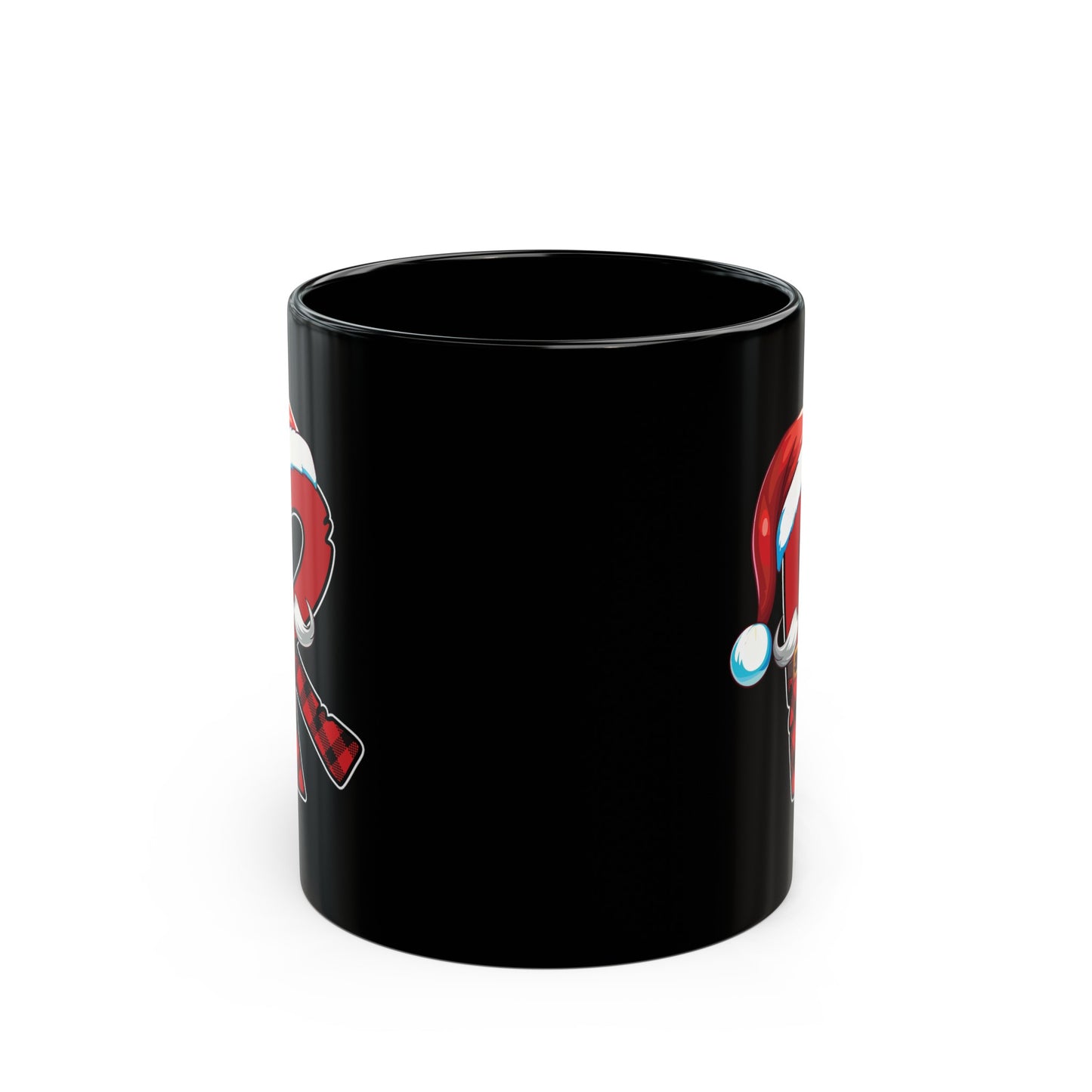 R Santa Initial 11oz Black Mug