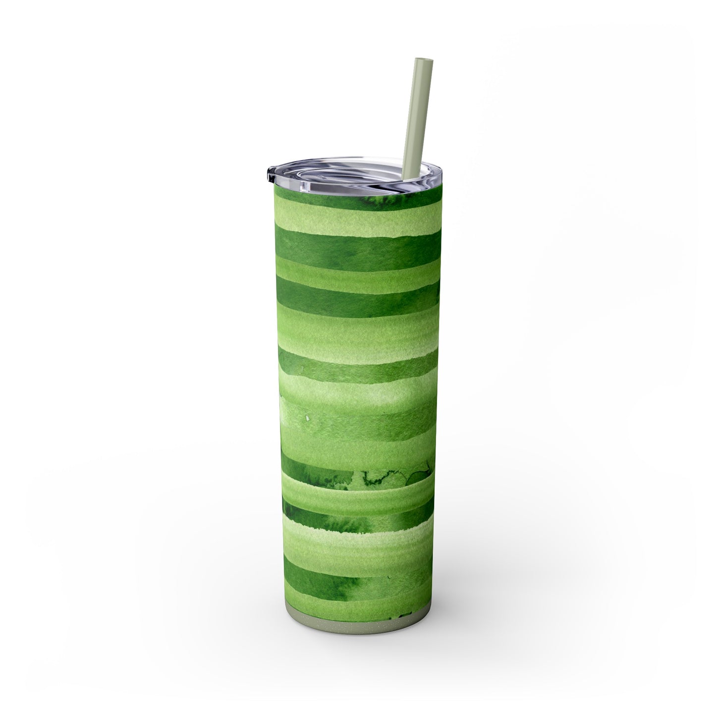 St Patricks Day Stripes Skinny Tumbler with Straw, 20oz