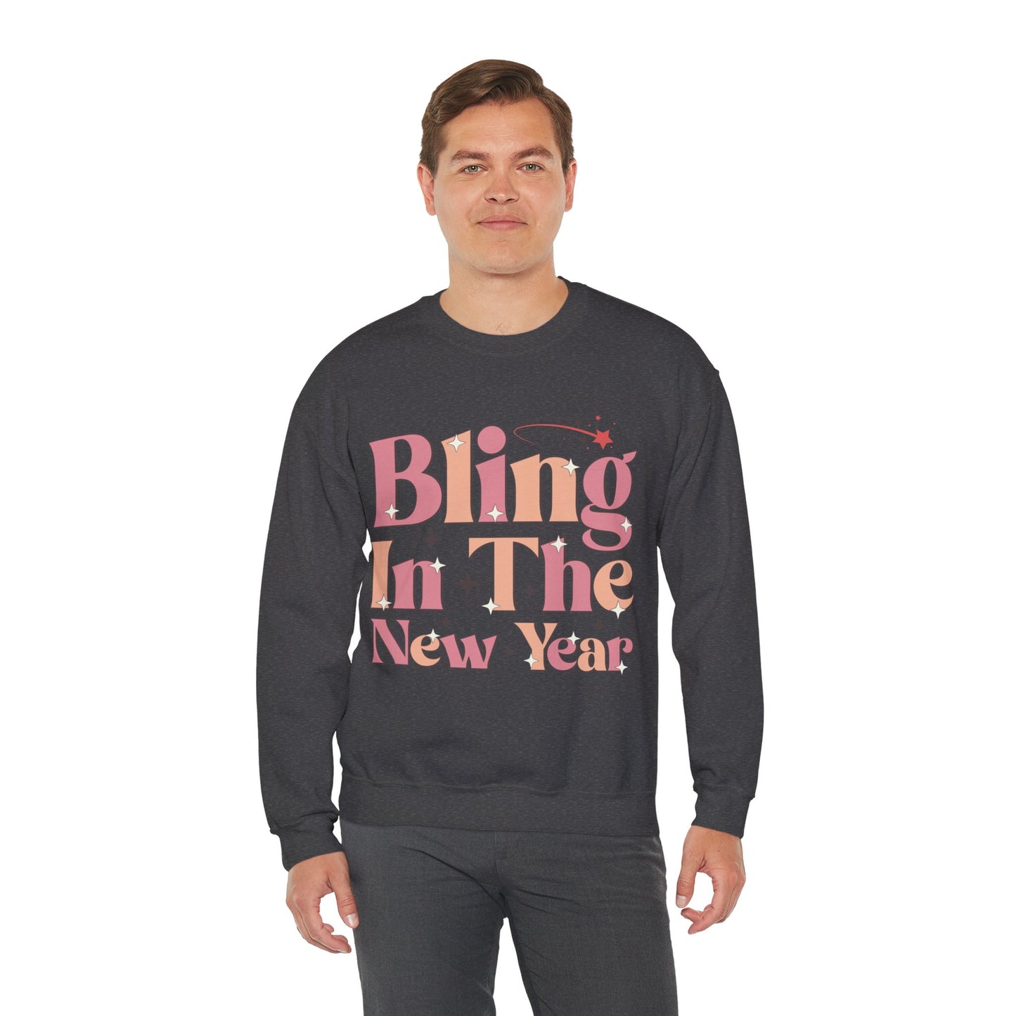 Happy New Year Sweatshirt, Retro New Year Shirt, 2025 Sweatshirt, New Year's Eve Shirt, Holiday Apparel, Trendy New Year 2025 Crewneck, Bling in the New Year