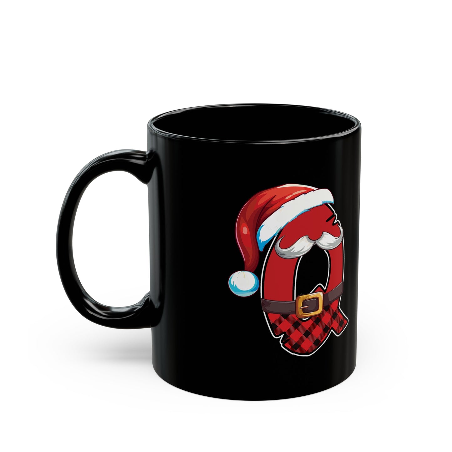 Q Santa Initial 11oz Black Mug