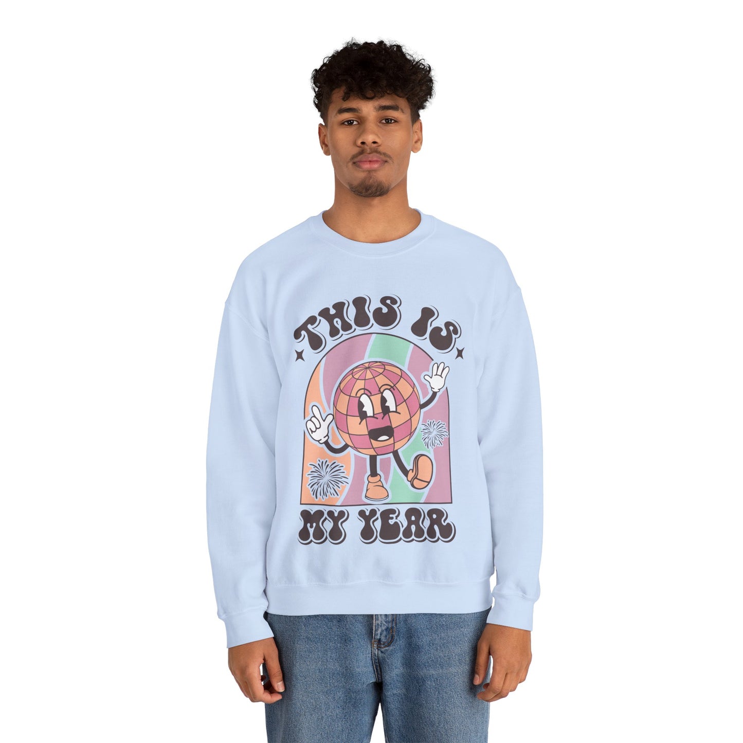 Happy New Year Sweatshirt, Retro New Year Shirt, 2025 Sweatshirt, New Year's Eve Shirt, Holiday Apparel, Trendy New Year 2025 Crewneck, This is My Year