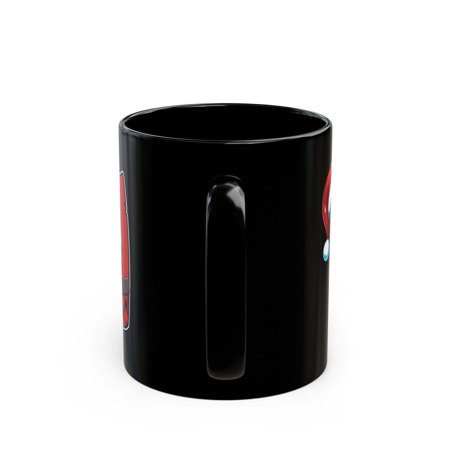 N Santa Initial 11oz Black Mug