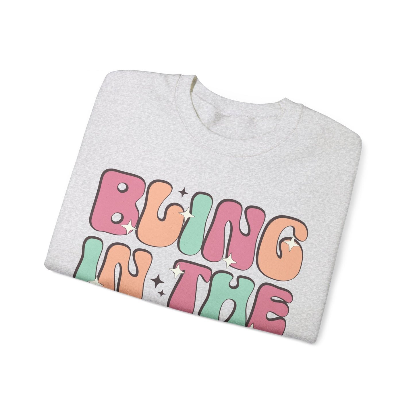 Happy New Year Sweatshirt, Retro New Year Shirt, 2025 Sweatshirt, New Year's Eve Shirt, Holiday Apparel, Trendy New Year 2025 Crewneck, Bling in the New Year