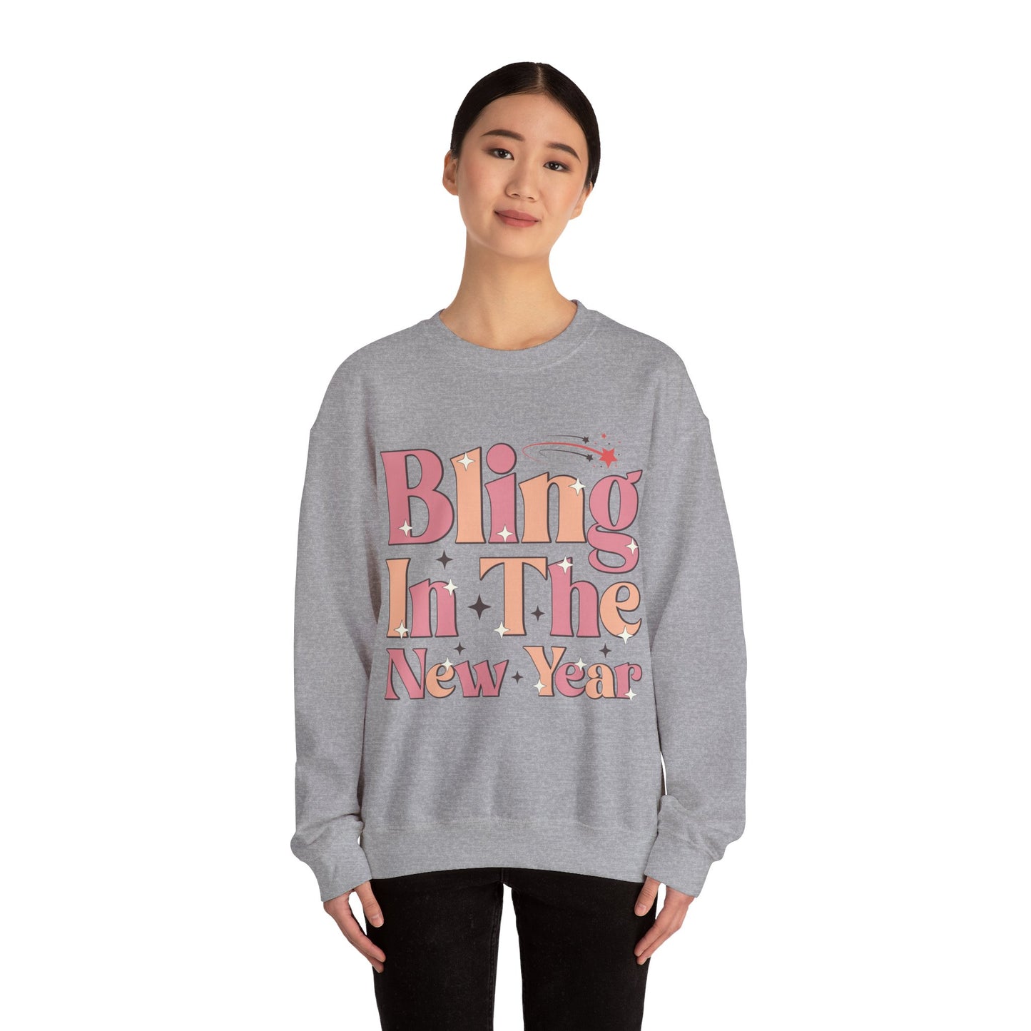 Happy New Year Sweatshirt, Retro New Year Shirt, 2025 Sweatshirt, New Year's Eve Shirt, Holiday Apparel, Trendy New Year 2025 Crewneck, Bling in the New Year