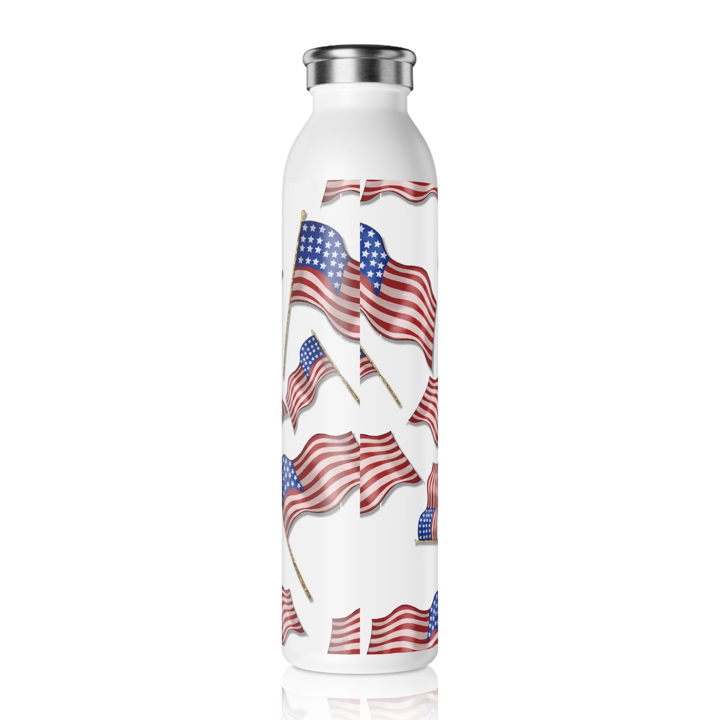 American Flags Themed Slim Water Bottle