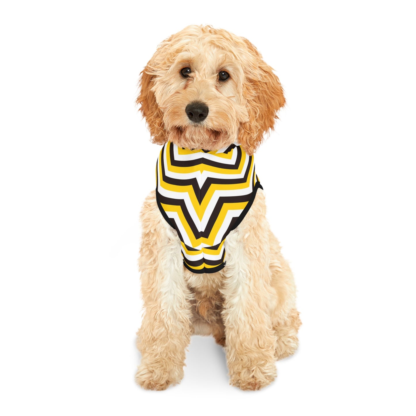 Black & Yellow Abstract Pattern Dog Hoodie