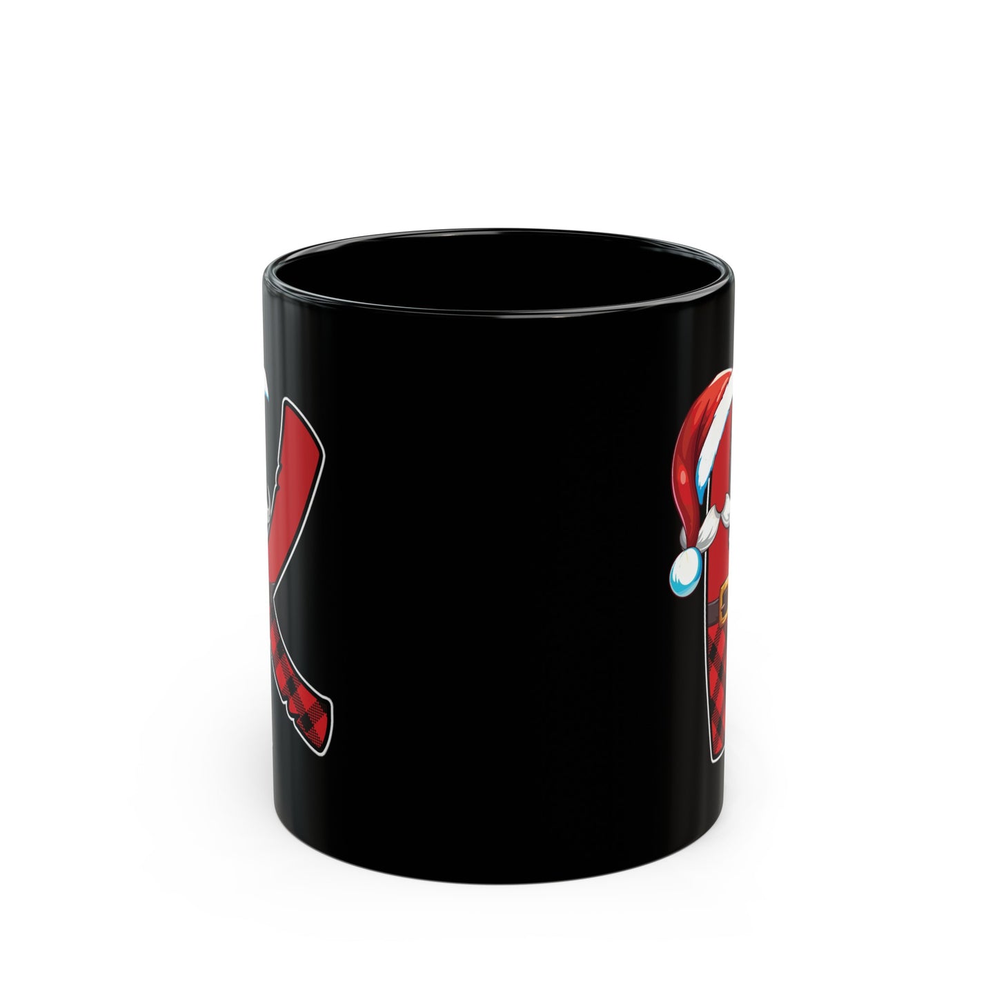 K Santa Initial 11oz Black Mug