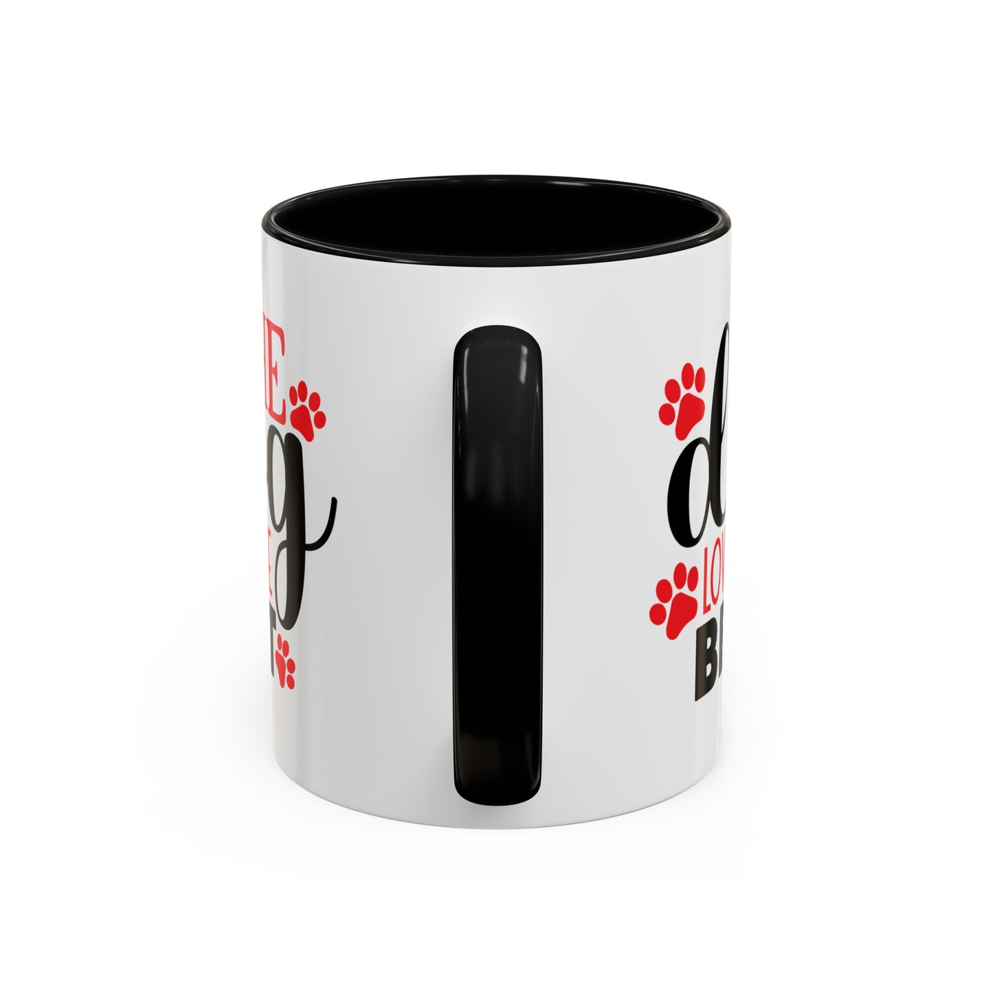 The Dog Loves Me Best Valentines Day Accent Coffee Mug, 11oz