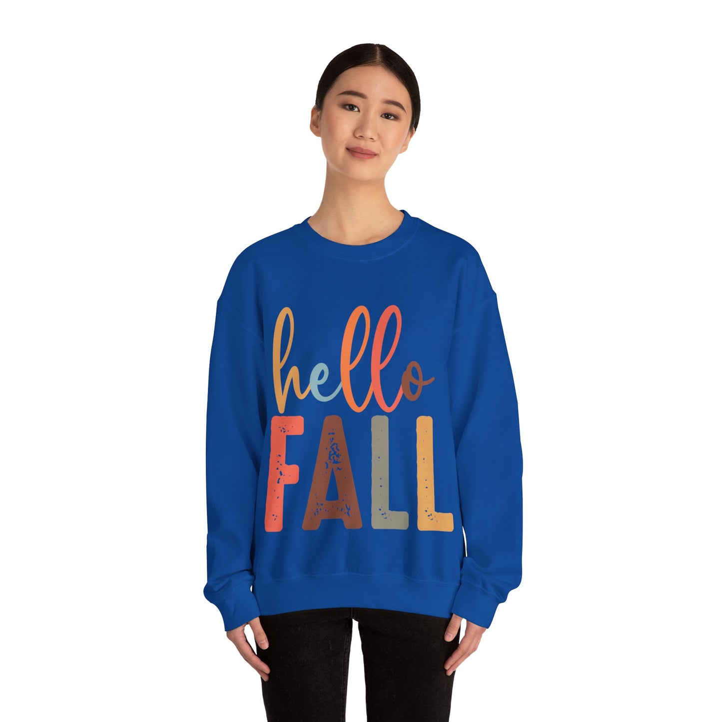 Hello Fall, Fall Sweatshirt, Autumn Sweatshirt, Unisex Heavy Blend™ Crewneck Sweatshirt