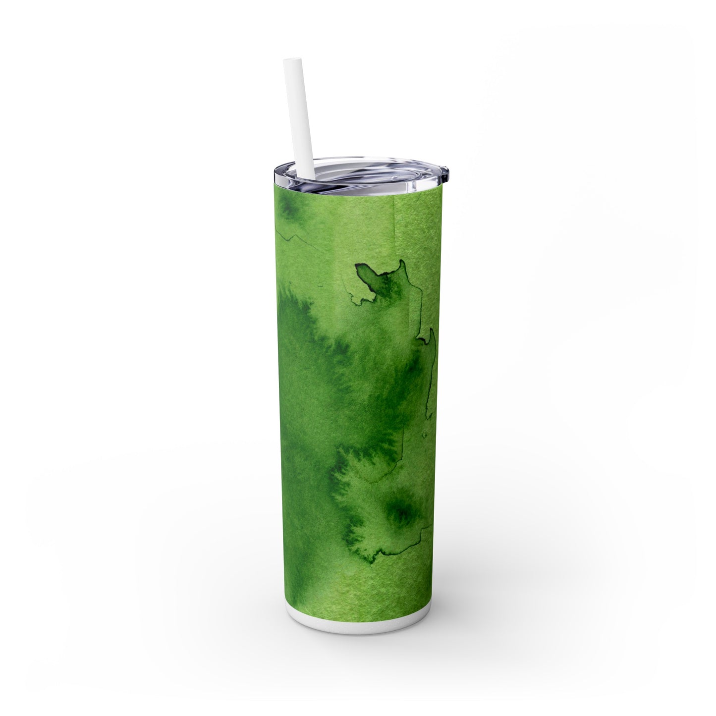 St Patricks Day Green Skinny Tumbler with Straw, 20oz