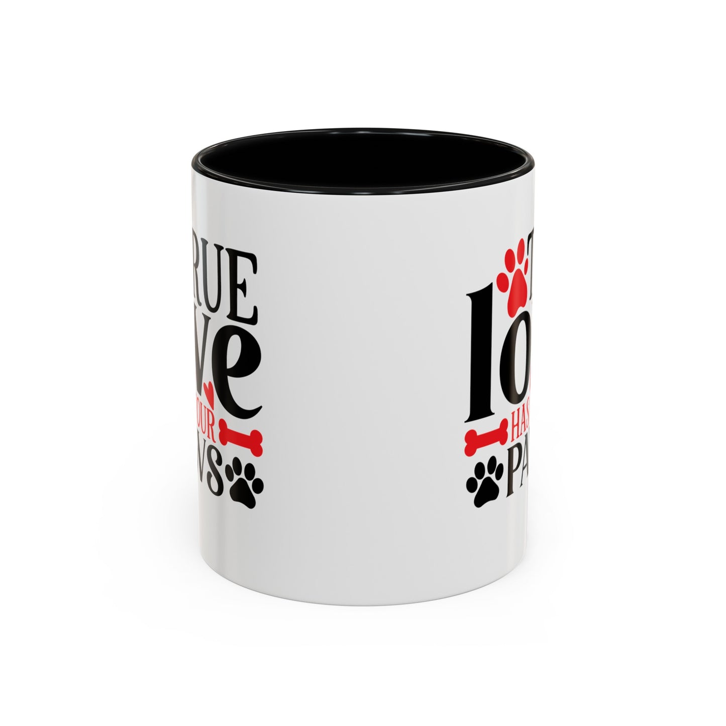 True Love Has Four Paws Valentines Day Accent Coffee Mug, 11oz